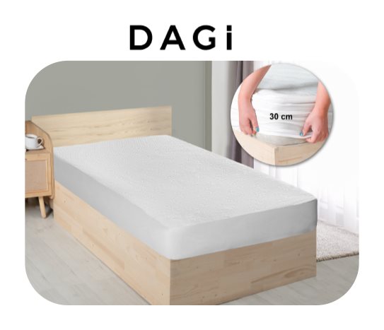 Tek Kişilik Sıvı Geçirmez Alez ~100x200 + 30 Cm +/-%5