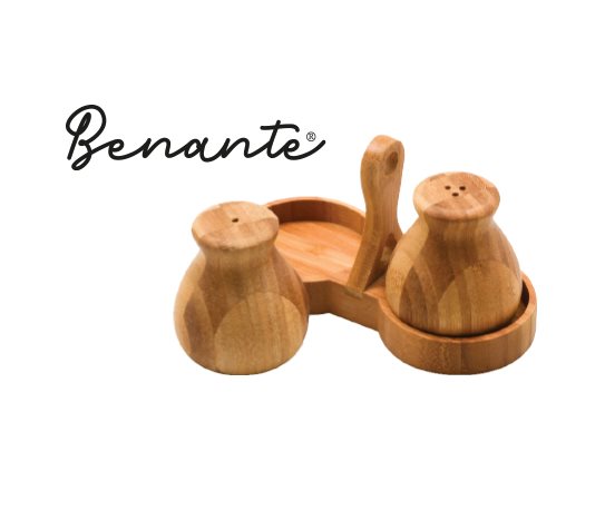 Standlı Bambu Tuzluk Seti