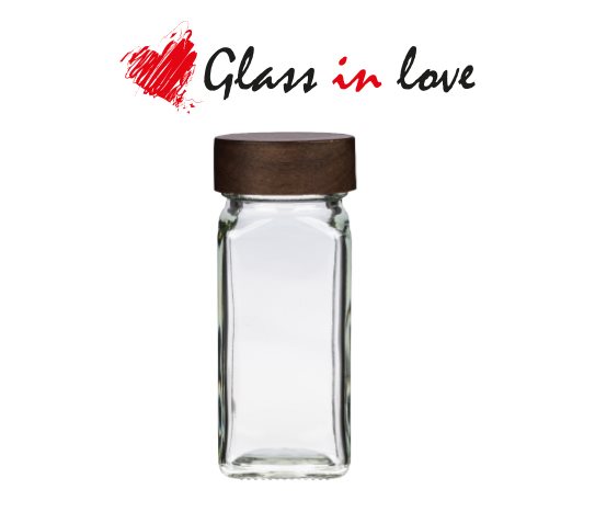 Akasya Kapaklı Cam Baharatlık ~120 cc