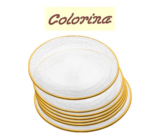 Altın Rimli 6+1 Pasta Servis Seti ~ 19 cm + ~28 cm