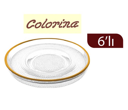 Altın Rimli Çay Tabağı ~12 cm