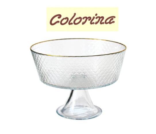 Altın Rimli Ayaklı Kase ~ 21 cm ~1600 cc