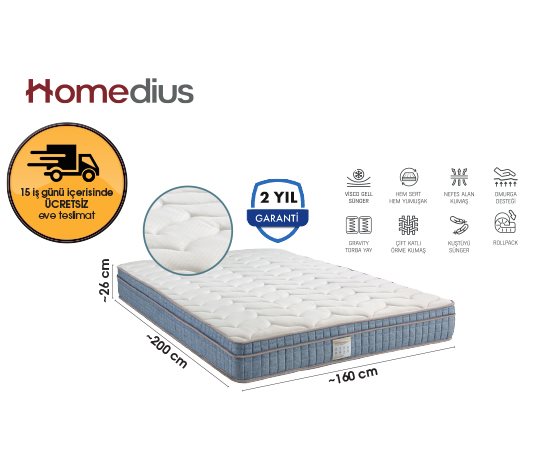 Multi Comfort Visco Torba Yayli Çift Kişilik Yatak