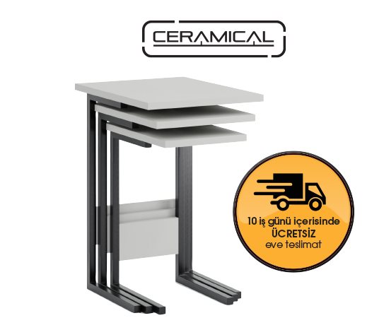 3lü Zigon Sehpa Beyaz