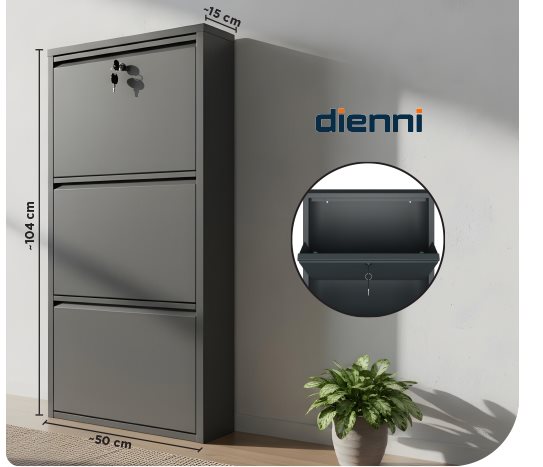 KİLİTLİ 3 KAPAKLI METAL AYAKKABILIK