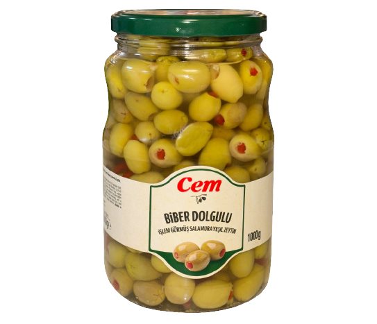 Cem Kırmızı Biber Dolgulu Yeşil Zeytin