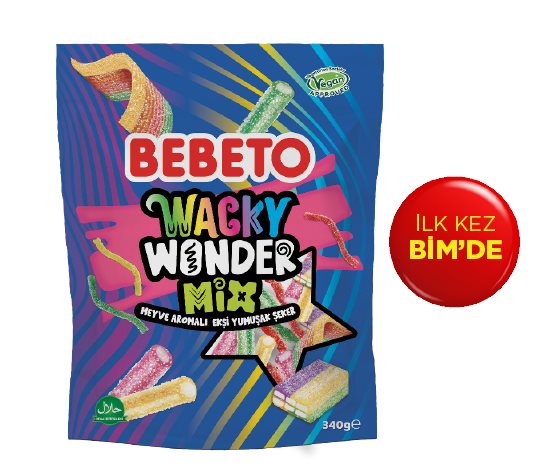 Bebeto Wacky Wonder Karışık Meyveli Yumuşak Şeker