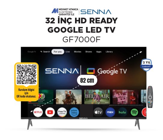 SENNA 32 İNÇ HD READY GOOGLE LED TV GF7000F