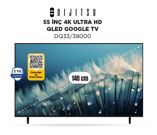 DIJITSU 55 İNÇ 4K ULTRA HD QLED GOOGLE TV DQ33/38000