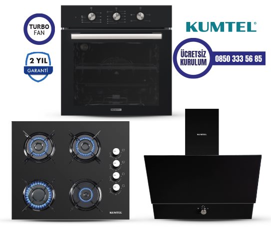 Siyah Turbo Cam Ankastre Set