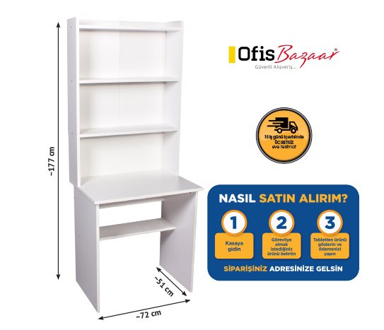 KİTAPLIKLI ÇALIŞMA MASASI