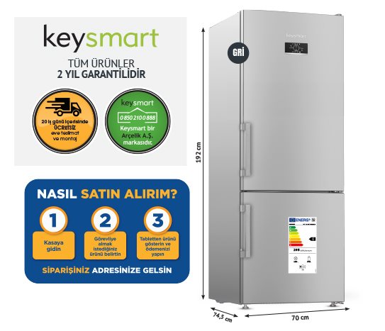 NOFROST BUZDOLABI KEY 490 NFS