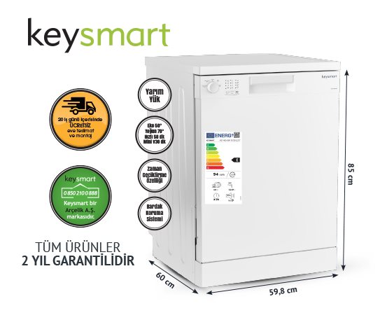 4 PROGRAMLI BULAŞIK MAKİNESİ KEY 4014 BM