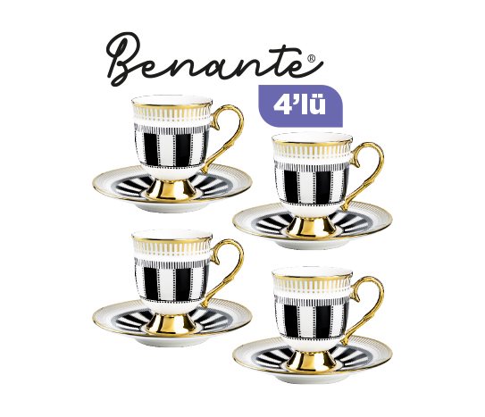 Desenli Ayaklı Fincan Seti