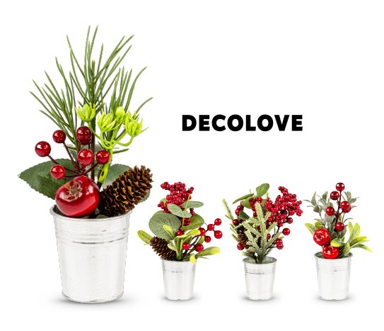 Decolove Metal Saksılı Kokina Çiçeği