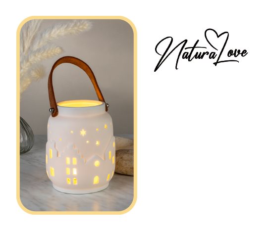 Natura Love Porselen Led Işıklı Fener