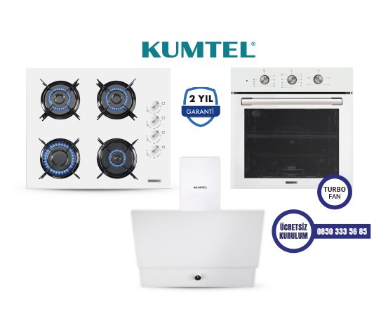 Kumtel BEYAZ TURBO CAM ANKASTRE SET