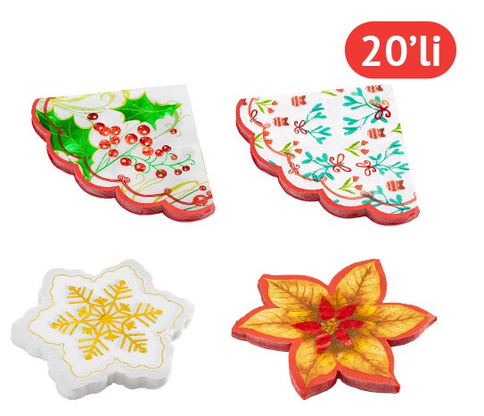 Naturalove Temalı Baskılı Peçete Yaldızlı