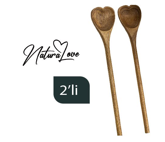 Kalp Şekilli Akasya Servis Kaşığı