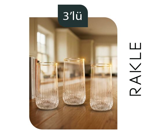 Gold Rimli Meşrubat Bardağı ~360 cc