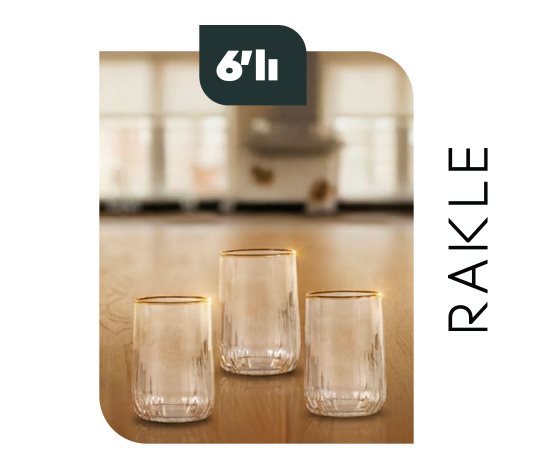 Gold Rimli Kahve Yanı Su Bardağı ~135 cc