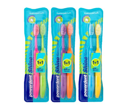 Diş Fırçası Powerdent İnce Uçlu 2’li