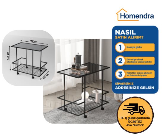 TEKERLEKLİ METAL SEHPA