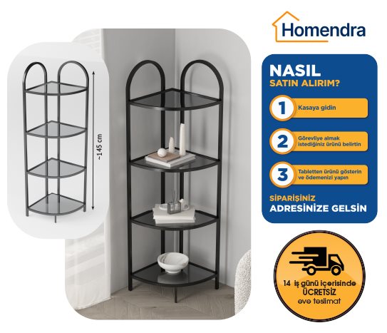 METAL ÇOK AMAÇLI 4 BÖLMELİ RAF