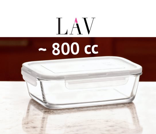 KİLİTLİ CAM SAKLAMA KABI ~800 cc