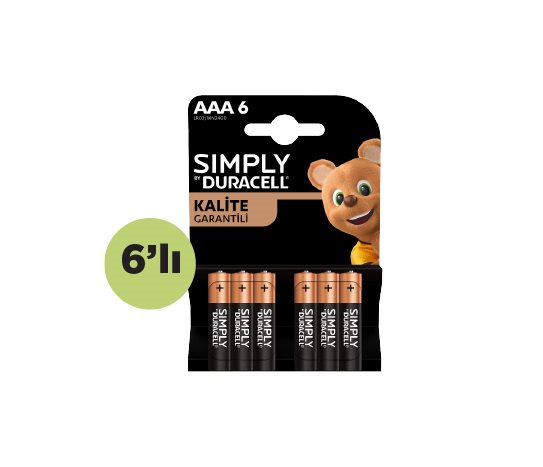 Alkalin İnce Kalem Pil Duracell Simply AAA