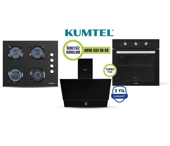 Siyah Turbo Cam Ankastre Set