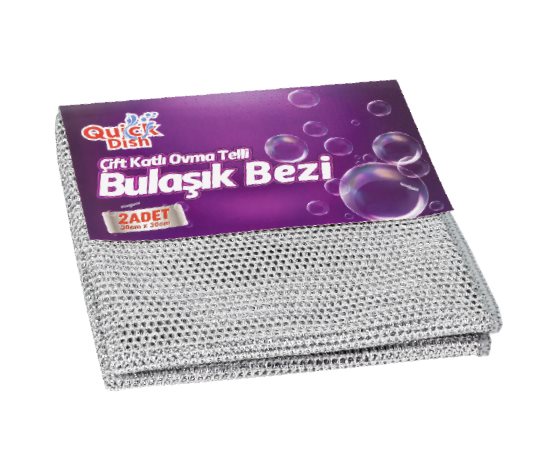 Quickdish Çift Katlı Ovma Telli Temizlik Bezi