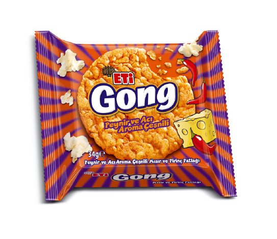 Eti Gong Peynir Ve Acı Aroma Çeşnili Mısır Ve Pirinç Patlağı