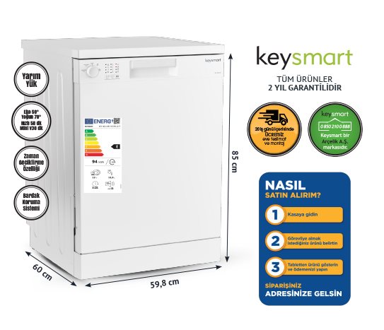 4 PROGRAMLI BULAŞIK MAKİNESİ KEY 4014 BM