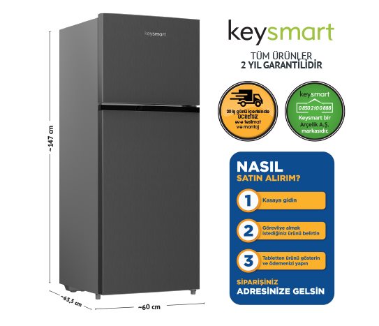 NOFROST BUZDOLABI KEY 250 NFE