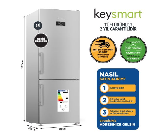 NOFROST BUZDOLABI KEY 490 NFS