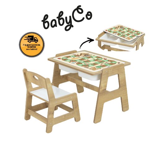 ÇEKMECELİ AKTİVİTE MASASI VE SANDALYESİ