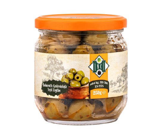 İnci Baharatlı Çekirdeksiz Yeşil Zeytin 321-380 Adet/kg