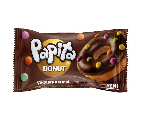 Papita Kakao Kaplamalı Çikolatalı Soslu Donut