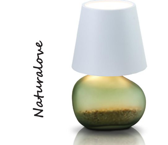 Kumlu Cam Masa Lambası