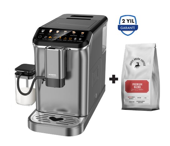 Lattenow Tam Otomatik Espresso Makinesi HCM-02 ve Premium Blend Kahve Çekirdeği 1 kg