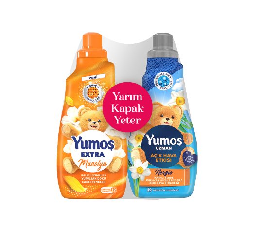 Yumoş Extra Konsantre Çamaşır Yumuşatıcısı Açık Hava 1200 ml Nergis +1440 ml Manolya