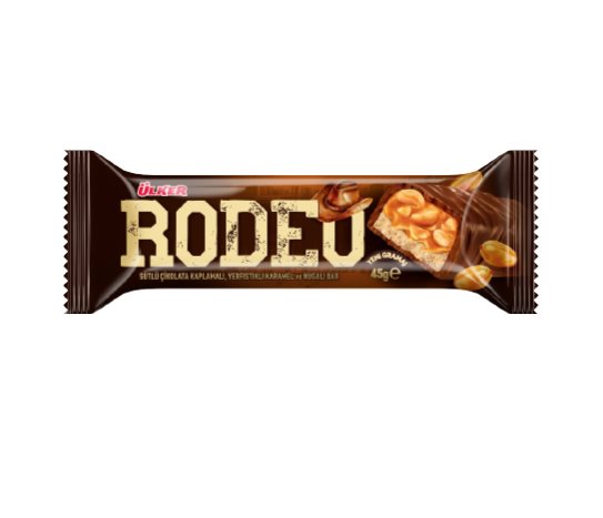 Ülker Rodeo Sütlü Çikolata Kaplamalı, Yer Fıstıklı Karamel ve Nugalı Bar