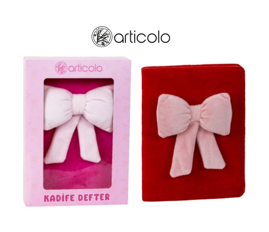 Kurdeleli Kadife Kapaklı Defter