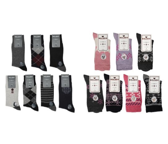 Bay - Bayan Kışlık Yün Çorap