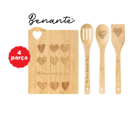 Desenli Bambu Servis/Sunum Seti