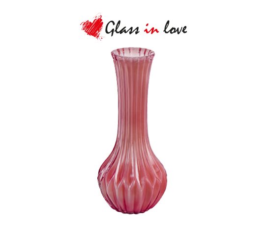 Gravürlü Renkli Cam Vazo ~22,5 cm