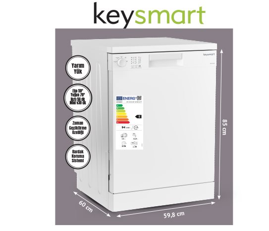 4 PROGRAMLI BULAŞIK MAKİNESİ KEY 4014 BM