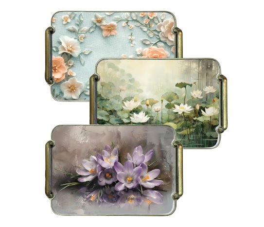 Desenli Rimli Tepsi ~22x30 cm