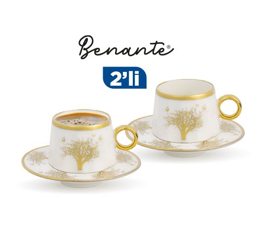 Desenli Rimli Kahve Fincan Seti ~100 ml